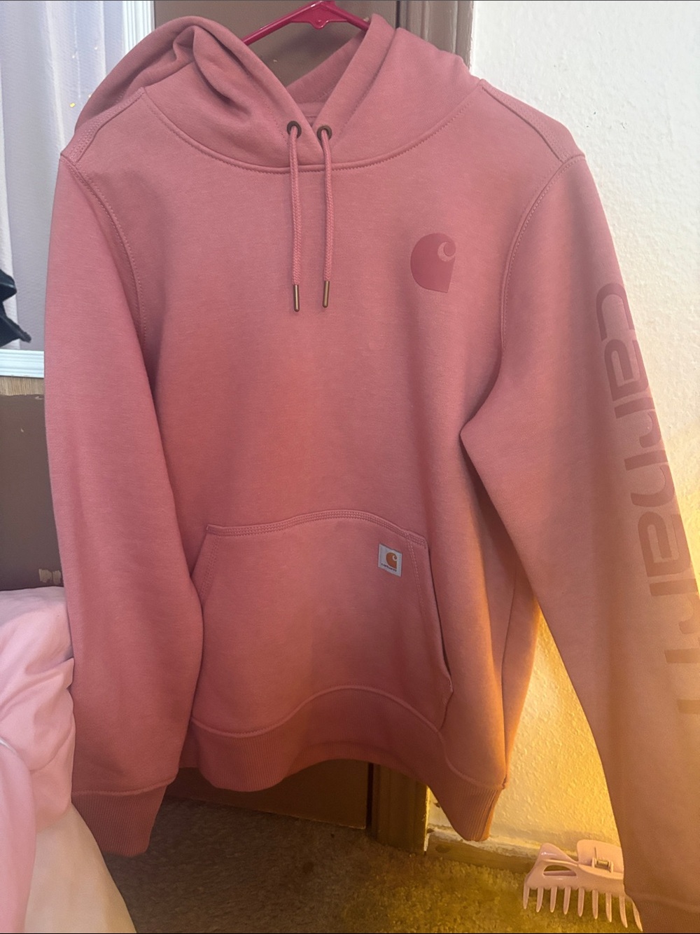 Carhartt Women's Dusty Pink Hooded Sweatshirt